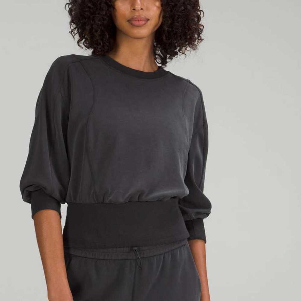 Lululemon Softstreme Ribbed Hem Pullover Top Black Size 10